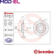 2x BRAKE DISC 08.9148.1X FOR VW GOLF/IV/Van BORA AUDI TT/Roadster A3  SKODA  