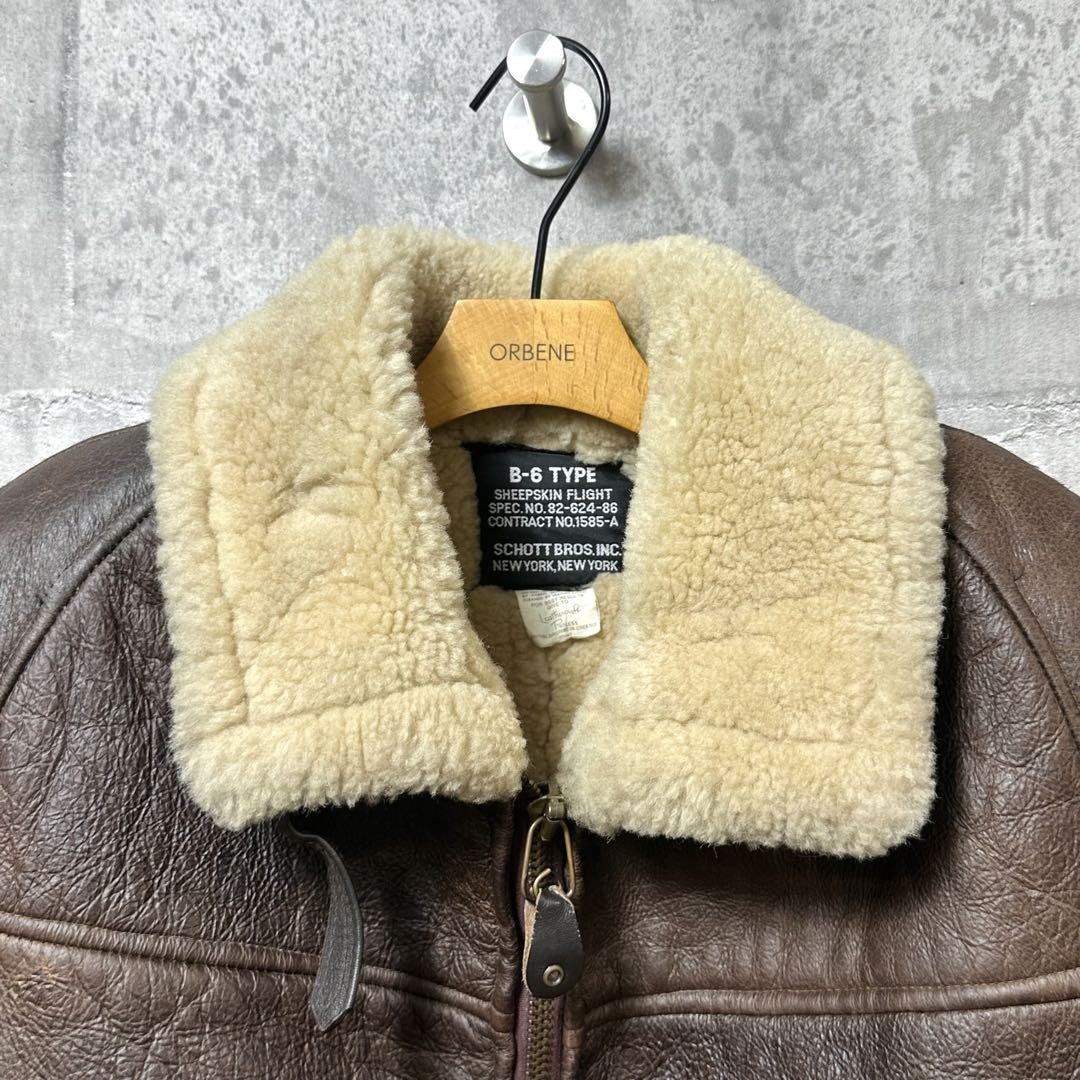 ジャケット・アウター 90s schott B-6 real mouton flight jacket B-6 Sheepskin jacket 266S