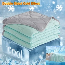 Double Sided Cold Cooling Throw Blanket for Hot Sleepers Summer Cool Bed Blanket