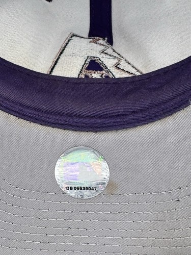 Vintage Arizona Diamondbacks Baseball Snapback Hat Purple Logo 90s MLB AZ - Picture 8 of 13