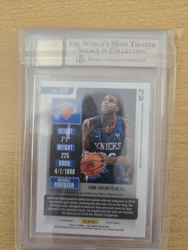 2018-19 Contenders Mitchell Robinson Premium Rookie Ticket Auto BGS 9.5 RC #129 - Picture 4 of 5