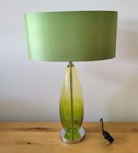 NEXT Table Lamp GLASS METAL Oval Lampshade H 59cm W 38cm - SILVER GREEN