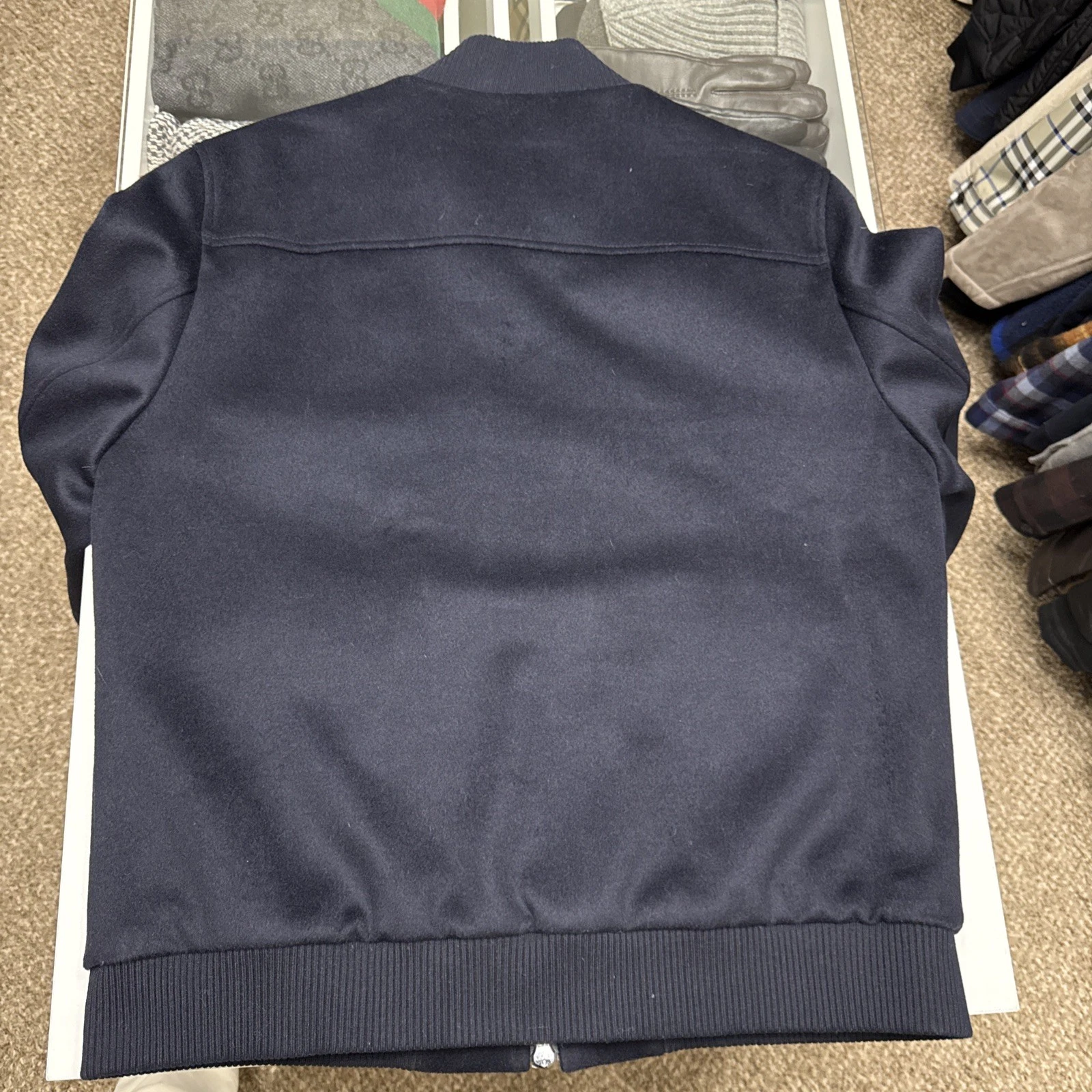 Reiss Dunstan Navy Brushed Wool Blousen Winter Jacket Coat Men’s XL $670 image 3