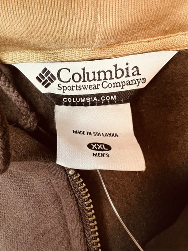 Columbia Brown “Hawk” Hart Mountain Zip Sweatshirt Hooded Men’s 2XL New - Picture 7 of 15