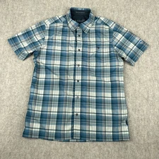 Kuhl Born in Mountains Mens Plaid SS Button Front Shirt Outdoors Polyester M