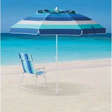 New Mainstays 6 feet Beach Umbrella In Carry Bag Provides 50+ UPF 77 Inches Tall