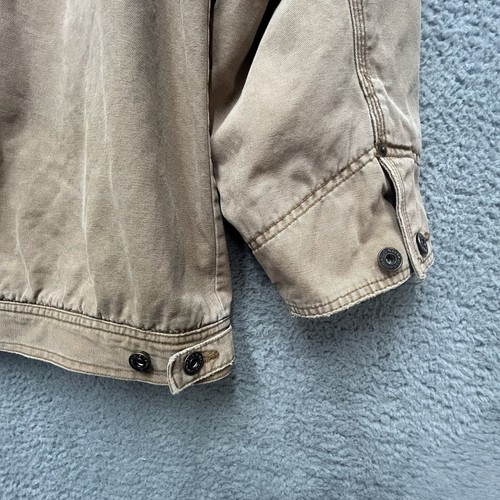 Vintage Old Navy Chore Coat XL Tan Zip Canvas Fleece Lined Outdoor Workwear Jacket - Bild 8 von 16