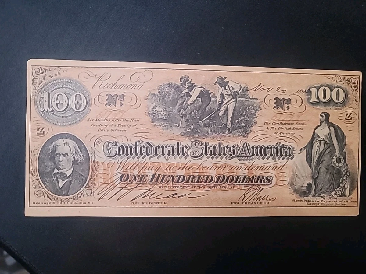 Uncirculated Uncertified $100 US Confederate Currency for sale | eBay