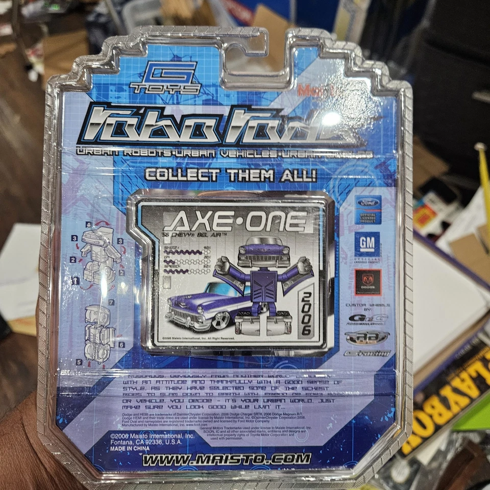 NEW Maisto ROBO RODS 56 Chevy Belair Axe One Cad-one Rare Blue - Image 3 of 3