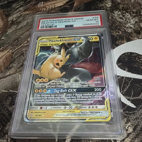 PSA 10 Pikachu & Zekrom GX 33/181 Team Up 2019 TAG TEAM Holo Ultra Rare