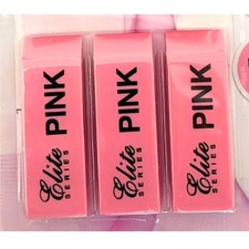 Non-Toxic Pink Erasers : 3CT