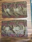 CROSCILL GALLERIA Pair of 2 King Shams Patchwork Bronze & Burgundy