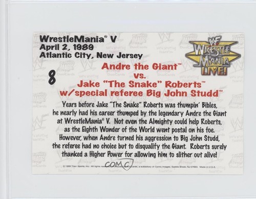1999 WWF WrestleMania Live! Andre the Giant vs Jake Snake Roberts Big John Studd - Picture 2 of 4