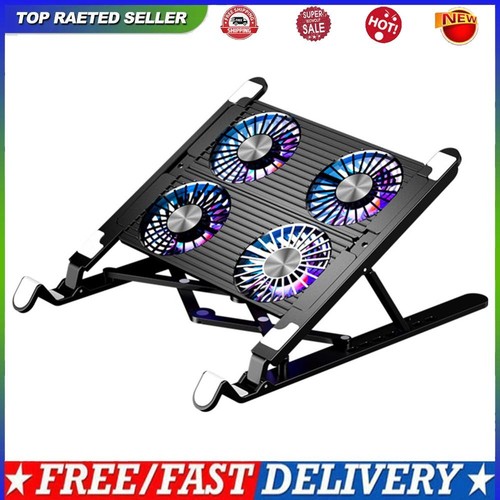Laptop Cooling Pad RGB Laptop Holder for 11-17.3 Inch Notebook(Black ABS 4 Fans)