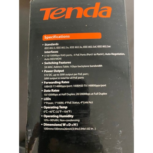 Tenda TEF1105P-4-63W 5 Port 10/100Mbps Desktop Switch with 4-Port PoE-CC - Picture 3 of 5