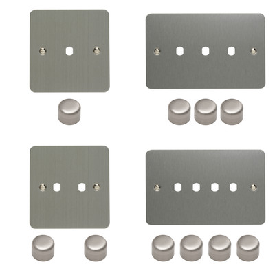 Varilight Ultraflat Brushed Steel Matrix Dimmerplatten & Dimmermodule LED VPRO