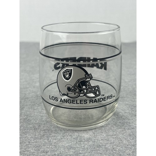 Vintage Los Angeles Raiders 3-3/4” Rocks Glass NFL Stemless 12oz Scotch