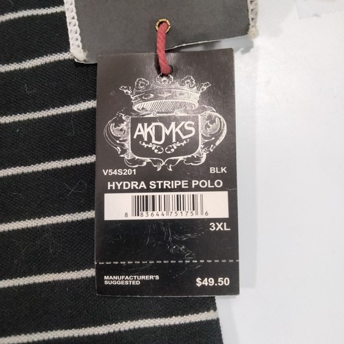 Neu mit Etikett Akademiks Vintage gestreiftes Polo 3XL XXXL Y2K 90er adrette Hip Hop Streetwear - Bild 8 von 10