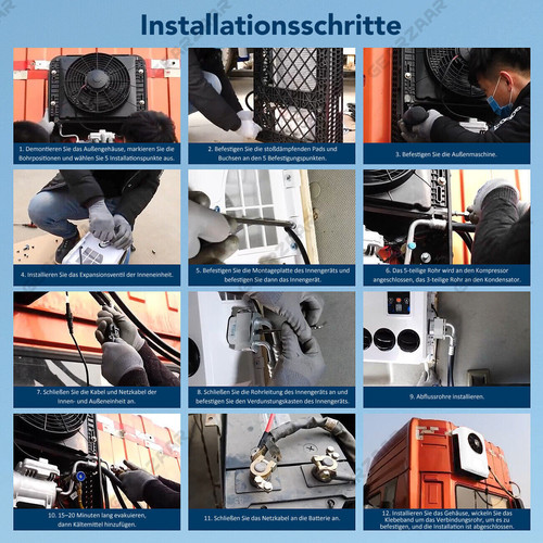 12V Split Klimaanlage Für Bus Wohnmobil Wohnwagen LKW Universelle Klimaanlage - Bild 8 von 15