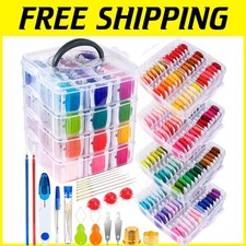 200-Color Embroidery Thread and Cross Stitch Accessory Kit - 262 Pieces