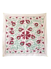 TABLE TOP - WALL HANGING - UZBEK SUZANI  39" x  38" - SILK EMBROIDERY ON COTTON