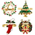  4 Stück Serviettendekorationen Zarte Weihnachtselemente Serviettenschnallen