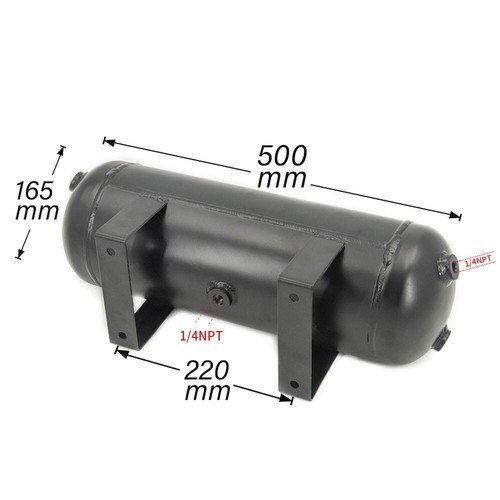 Tanque de aire de 3 galones orificios NPT de 1/4 para suspensión neumática compresor bocina de tren < - Imagen 3 de 5
