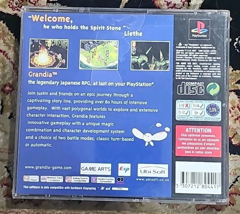 Grandia PlayStation PS1 PlayStation 1 PAL - image 4 of 4