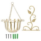 1 Set Wandbehang Gartenpflanzer Eisen Blumenkorb zum Aufhängen mit Halter