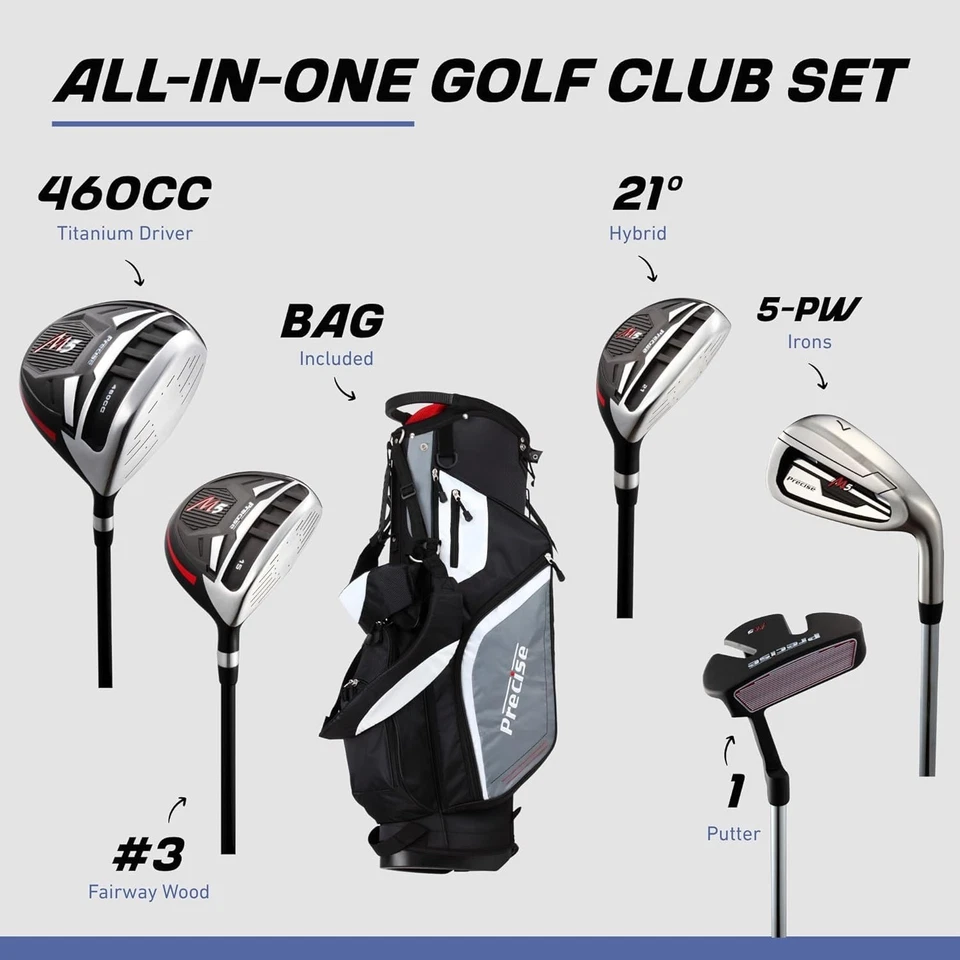 Conjunto completo de golfe para canhotos – inclui driver de 460cc, híbrido, ferros e bolsa - Imagem 4 de 4