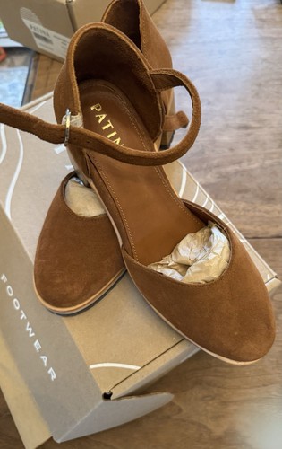 Patina Toffee Portland hochhackige Mary Jane-Lederschuhe Damenschuhe 8,5 neu im Karton