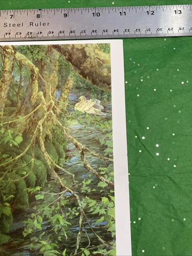 Impresión artística de fantasía vintage de James Browne Elf Stream Swan - Imagen 2 de 5