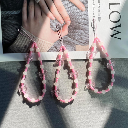 Breloque de téléphone sangle mignonne lanière de téléphone portable perles appareil photo bracelet accès Kawaii - Photo 8 sur 12