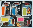 5 LOT  1983  ROTJ Figure Cardbacks LUMAT,LEIA,8D8,Rancor Keeper Vintage Star War