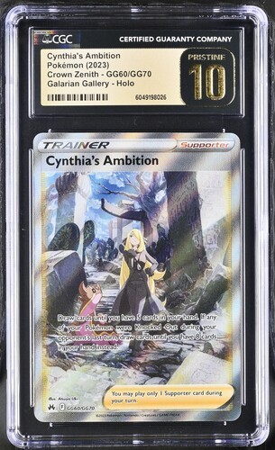 CGC 10 PRISTINE Cynthias Ambition GG60 Full Art Crown Zenith Pokemon Card 2023 - Picture 1 of 2