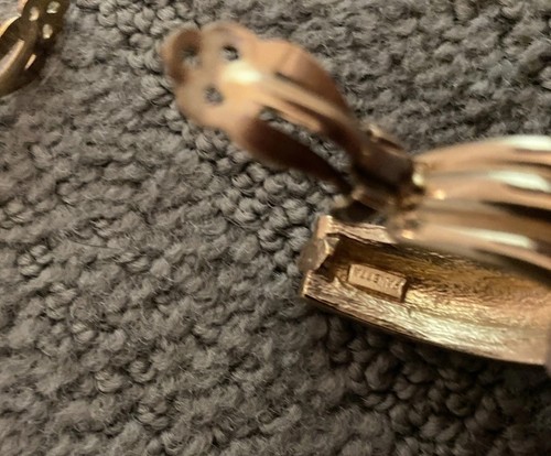Orecchini Vintage Panetta Clip On Tono Oro Con Strass Rari Spedizione Gratuita! - Foto 6 di 21