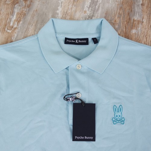 Psycho Bunny Mens Polo Shirt Size 5 Stretch Blue Pique - Picture 4 of 9