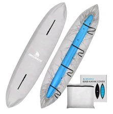 Obcursco 600D Medium Kayak Cover Waterproof 10.8-12ft Grey Fade Resistant