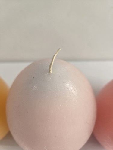 4 Pottery Barn Easter Egg Candles Large 6" Heavy Multicolor Pastel Spring 60 Hr - Picture 5 of 9