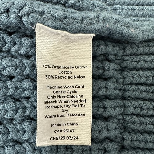 Haven Well Within Sweater Women Medium Blue Organic Cotton Knot Stitch Top - Picture 11 of 12