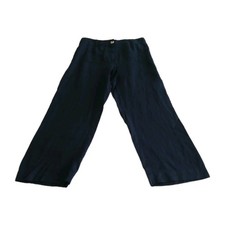 Quince Women 12 Navy Blue Linen Wide-Leg Pants High Rise Casual Summer Lightweig