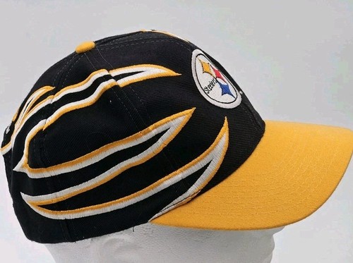 Vintage Pittsburgh Steelers Drew Pearson Mütze Snapback Haizahn schwarz gelb - Bild 3 von 6