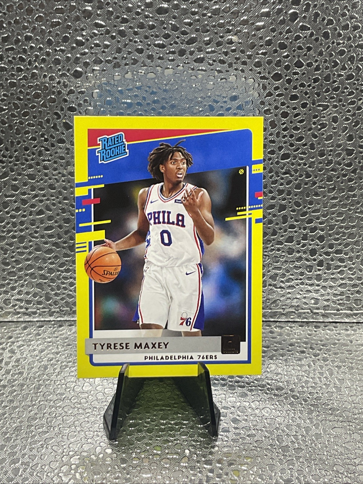 Tyrese Maxey 2020-21 Donruss Yellow Flood Rated Rookie Philadelphia 76ers #211