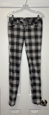 Tripp NYC Women s Daang Goodman Skinny Jeans Black White Plaid 7 / 29