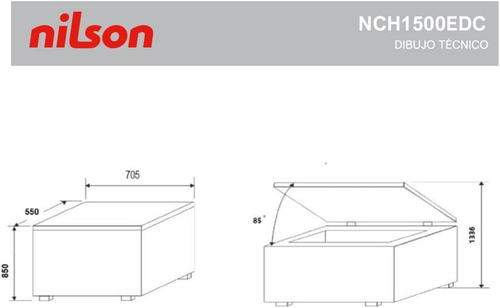 Congelador Horizontal Blanco NCH1500EDC. Capacidad 142 Litros, Dual Cooling, 4 S - Foto 7 di 12