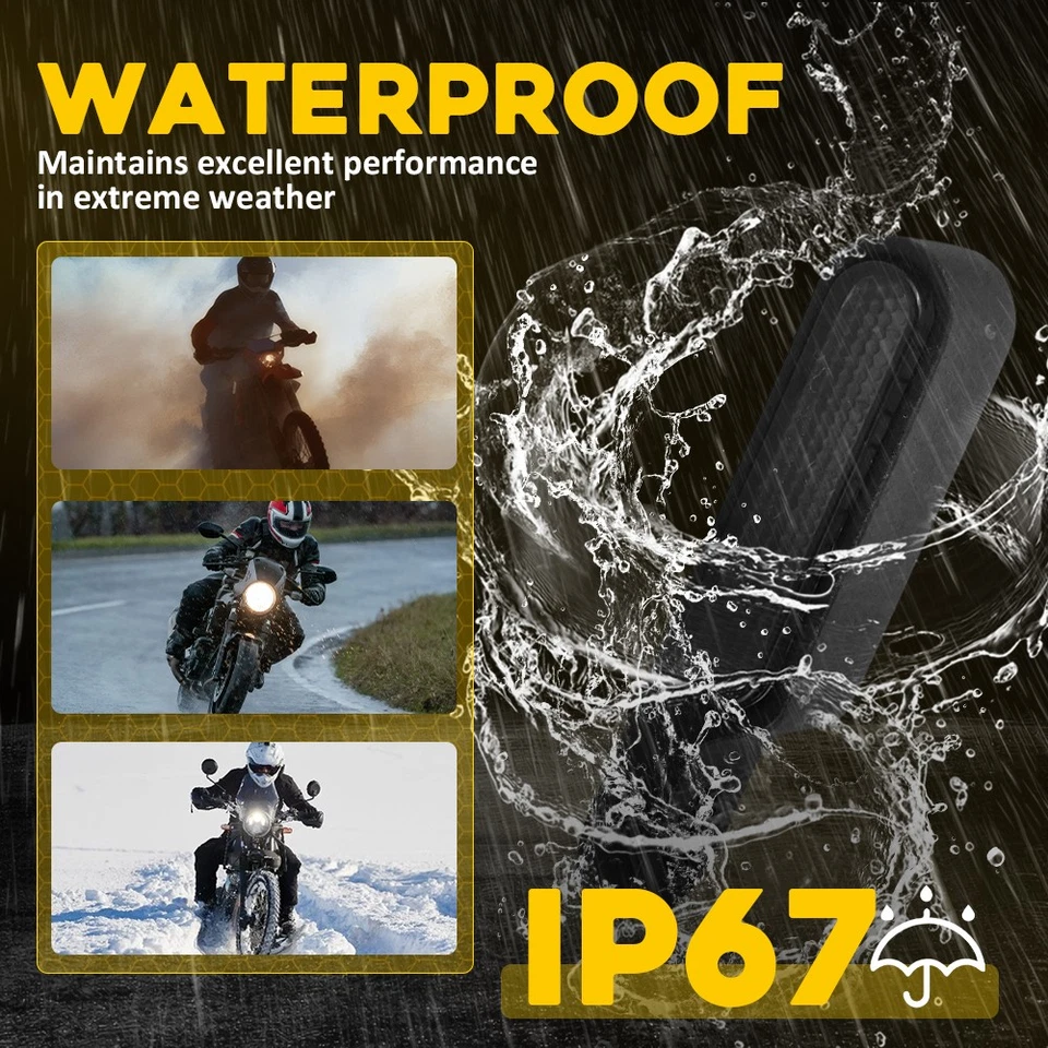 Mini luz intermitente LED para moto manillar intermitente indicadores lámpara todo terreno Foto 3 de 4