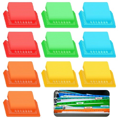 100 Pièces Onglets de Dossier de Fichiers Classeurs Dossiers Multicolores F8K5 - Photo 7/8