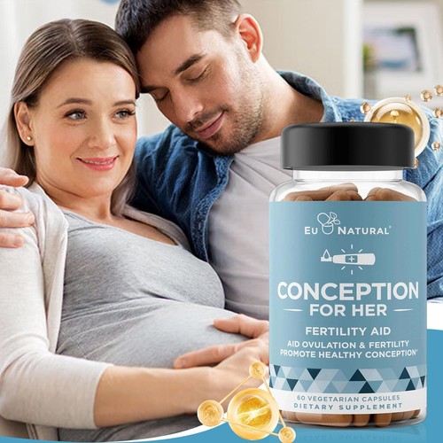 eu Conception For Her, Fertility Aid & Multi, 60 cápsulas vegetarianas - Imagen 7 de 12