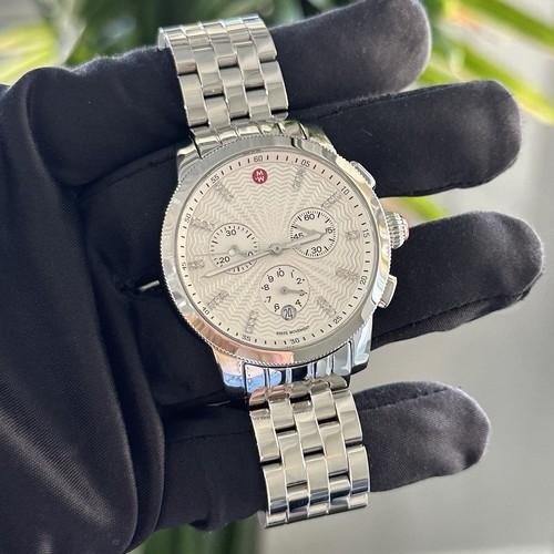 Michele Uptown Ref: MW25A00A0942 Stainless Steel Diamond 39mm Quartz Wrist Watch - Picture 8 of 12