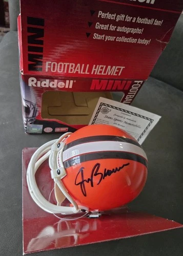 Jim Brown Signed Autographed Mini Football Helmet Riddell COA Pristine